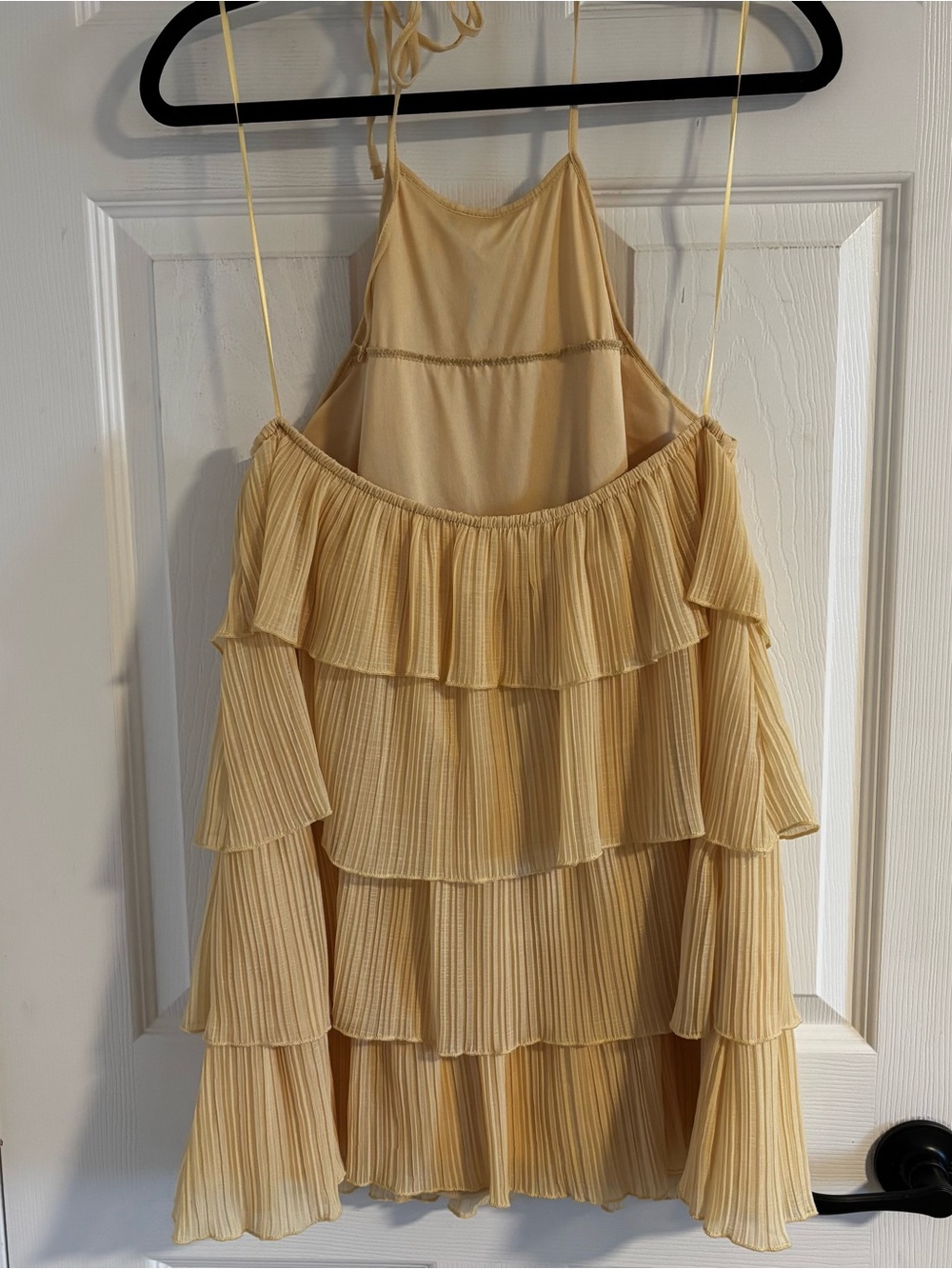Zara Yellow Ruffle Halter Dress - Picture 2 of 2